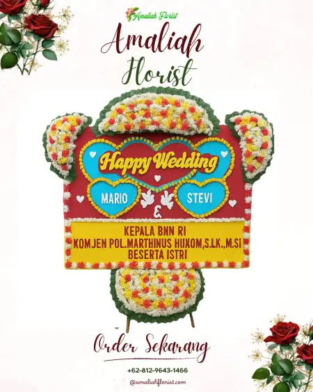Papan Bunga Pernikahan Damau